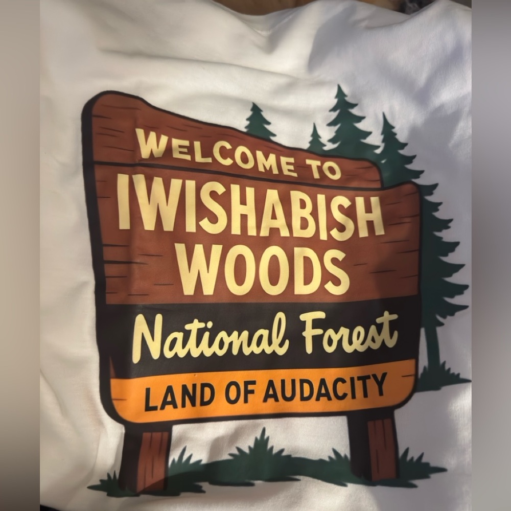 NWOT IWISHABISH WOODS Graphic Tee – Size XL – NWOT – 100% Cotton - Picture 2 of 4